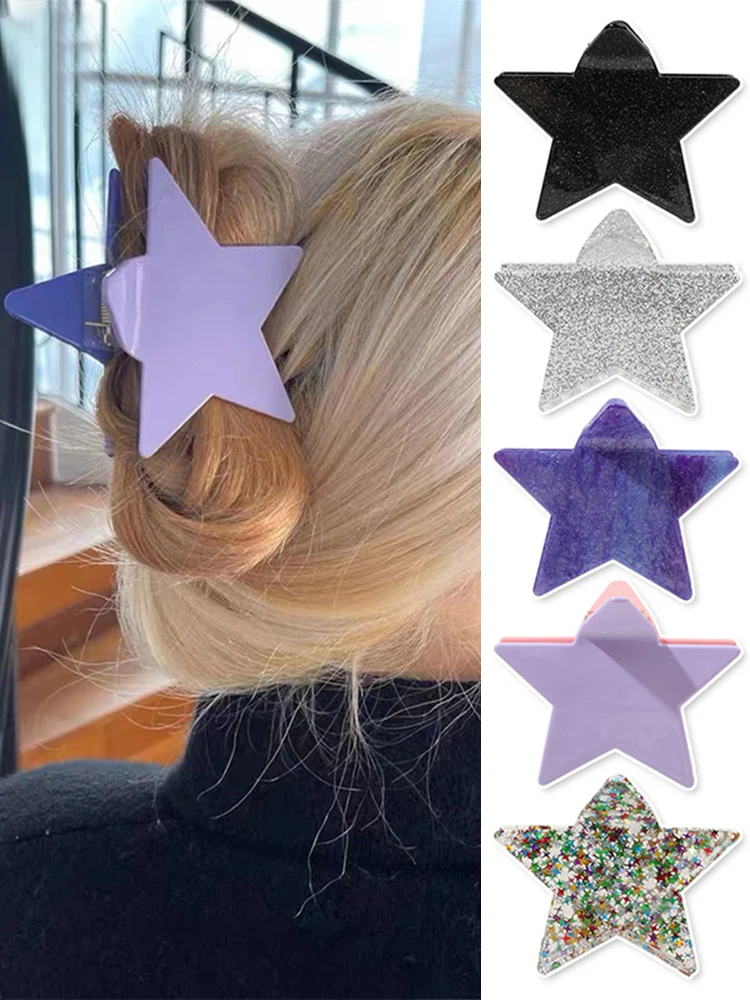 

Korean Cute Princess Fashion Hairpins Five-pointed Star Glitter Hair Clips for Girls Kids Barrettes Headwear Hair Accessories