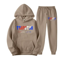 2022 sportswear trapstar brand printed sportswear mens 16 colour warm two piece hoodie sweatshirt set