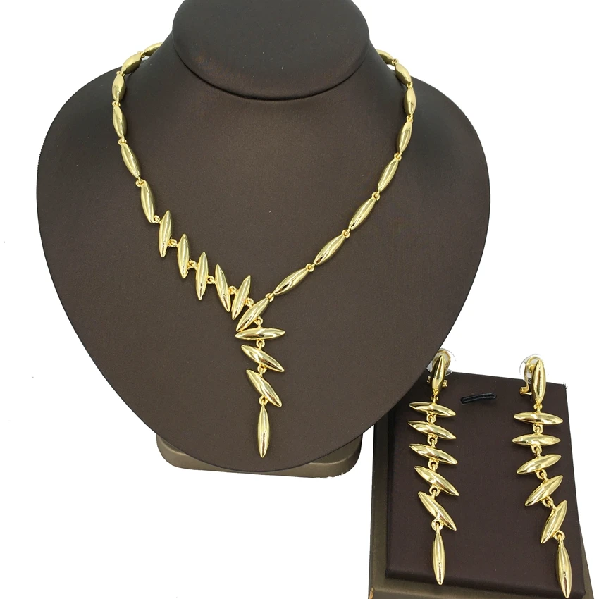 

Ювелирные наборы Yuminglai FHK14049 из Дубая золотого цвета для женщин, африканские Роскошные ювелирные изделия, Итальянские Позолоченные Ювелирные наборы