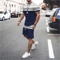 mens t shirt shorts 2022 summer fashion two piece loose casual jogging set sportswear casual shopping suit
