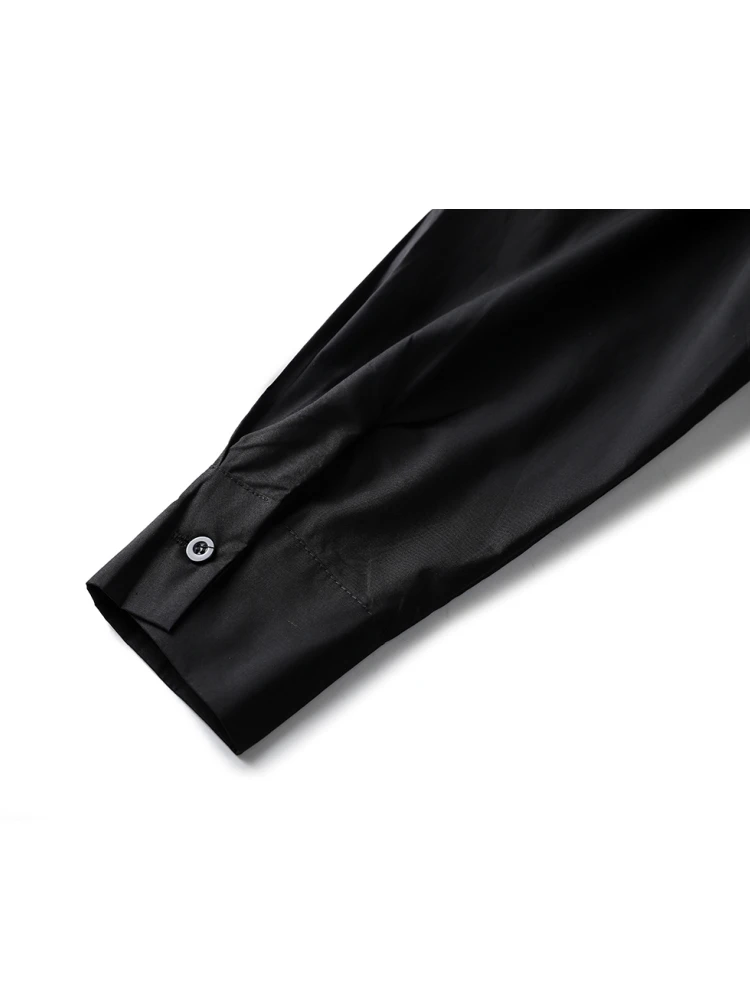 Рубашка женская однобортная оверсайз Готическая блузка черного цвета с длинным