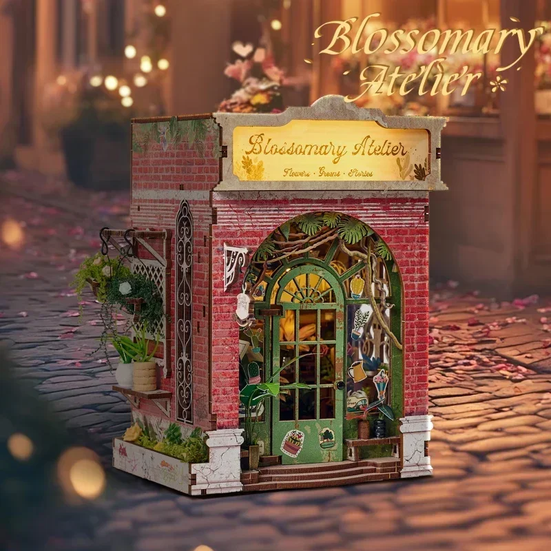 Фото Деревянные миниатюрные домики-конструкторы FurHaven DIY Blossomary Atelier: Сборные домики-подставки для книг, декор для дома, подарок для друзей №2