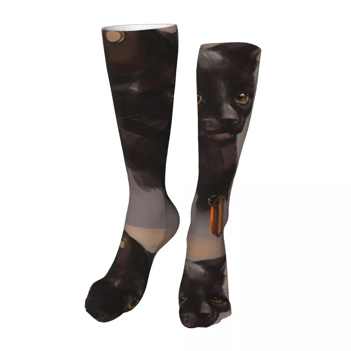 

Cycling Compression Stockings Black Cat Flying Swelling Sports Socks Men Women Hiking Running Socks