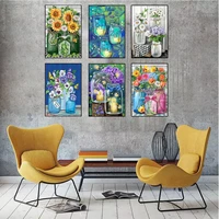 flowers diy 5d diamond painting kits potted plants art for adults kids paint with diamonds dots full round drill wall decor gift