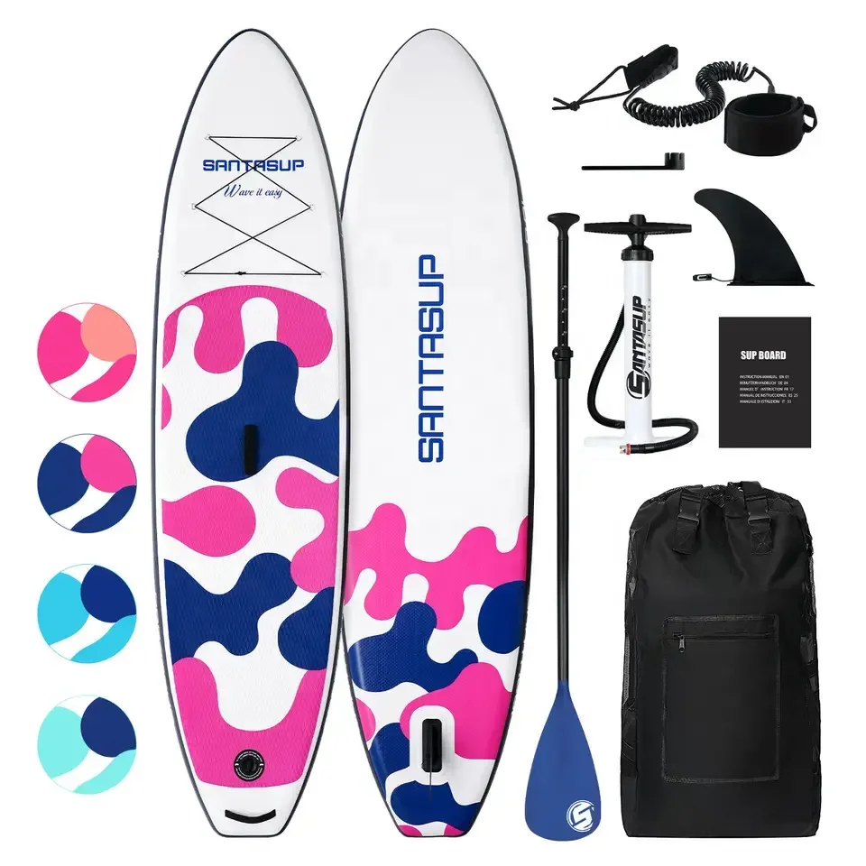 Китайский производитель разноцветная надувная доска для серфинга стоя розовая с