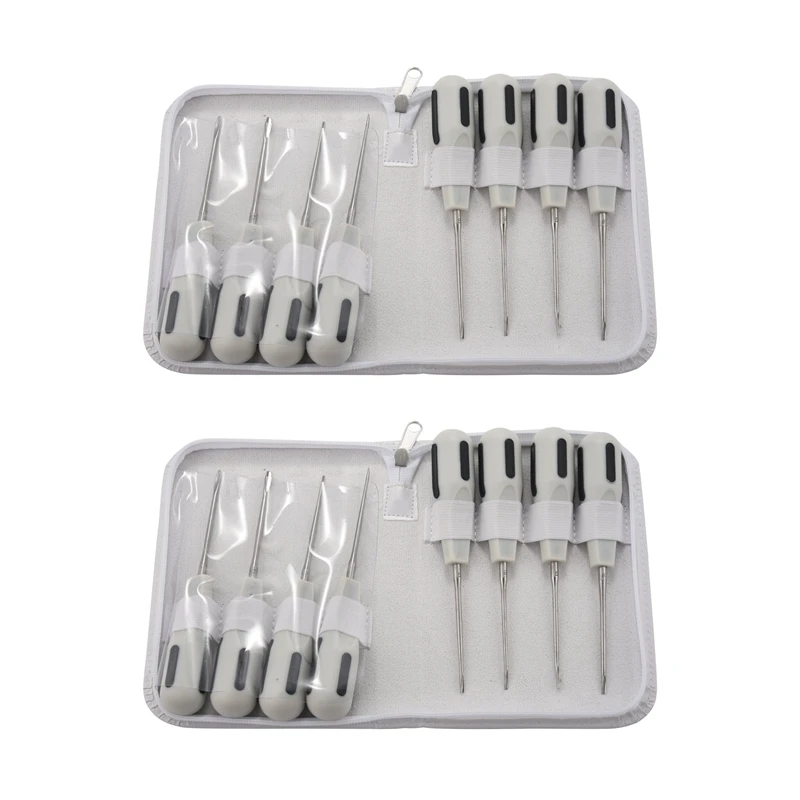 

16Pcs Stainless Steel Luxating Lift Elevators Clareador Curved Root Dentist Instrument With Plastic Handle