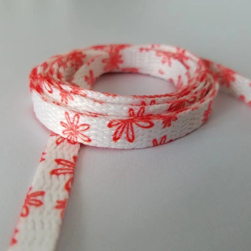 Original Multi-style Cherry Tie Dye Printin Blossom Pink Shoelace Female Flower Sneaker Woman Lace Of Lace White Female Shoelace