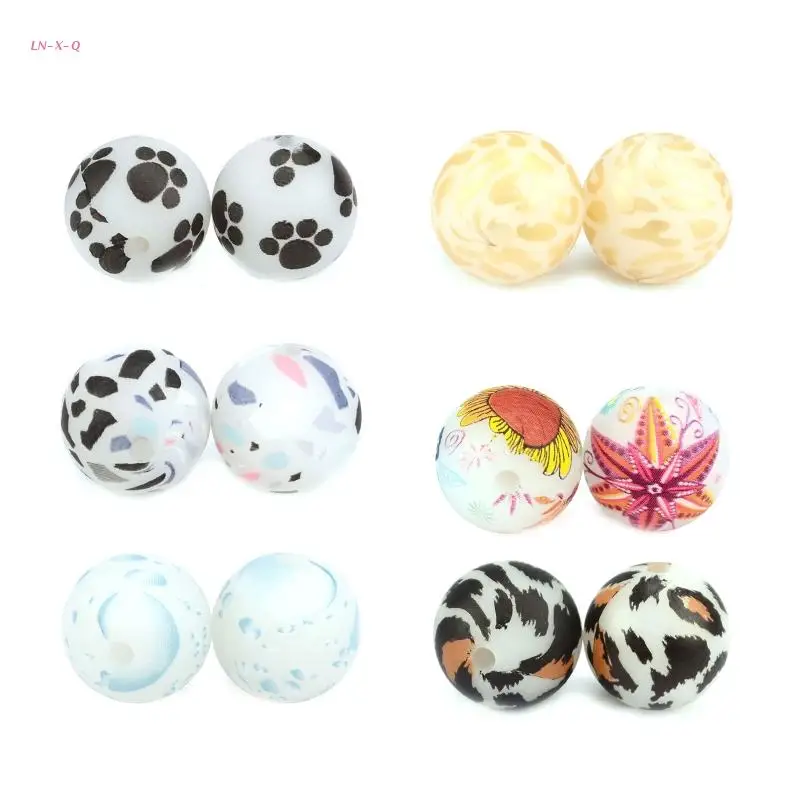 

Luminous Print Beads&Bead Assortments for Jewelry Making Necklaces Bracelets UV Color Change Multitype Beads for Women