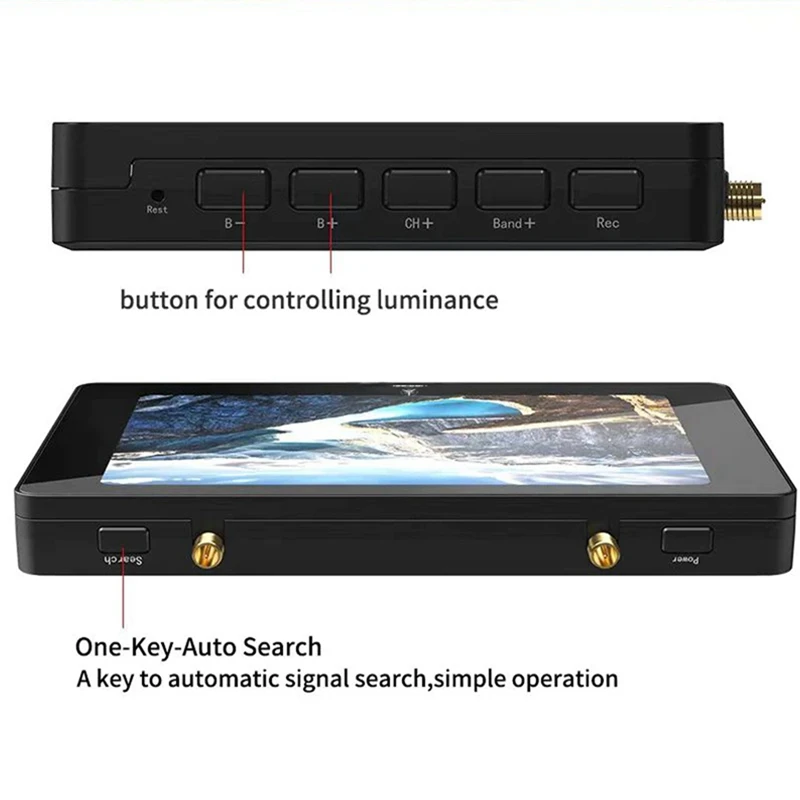 5-дюймовый FPV-монитор 5 8G 40CH разнообразный приемник с DVR 4000 мАч дрона для