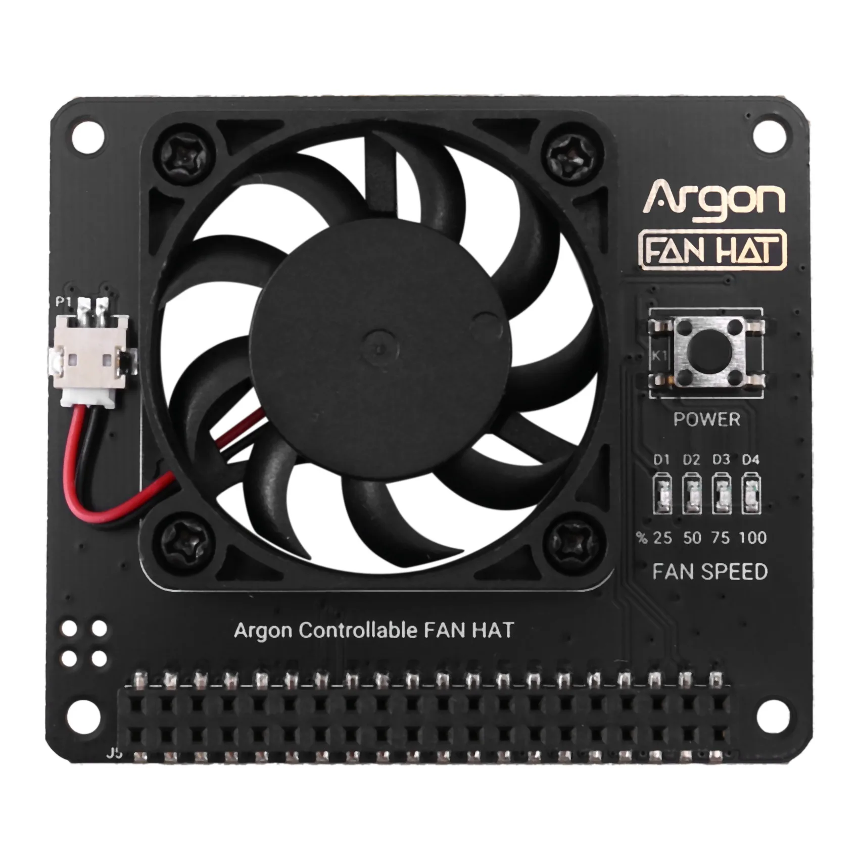 

Fan HAT for / 3 Cooling Fan with Software Adjustable Speed / 40mm Big Fan for Raspberry Pi4