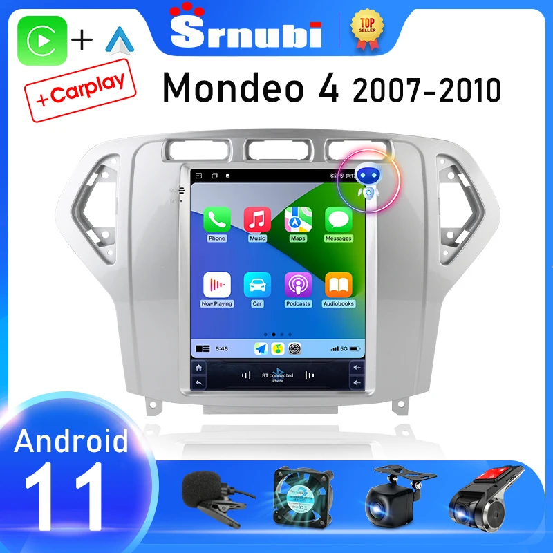 Автомагнитола Srnubi для Ford Mondeo 4 Mk4 2007 2008 2009 2010 2 Din Android 11 Carplay GPS стерео DVD головное