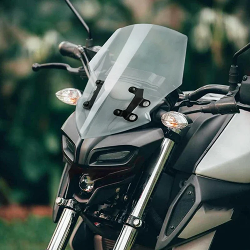 Фото WAASE лобовое стекло мотоцикла, козырек, дефлектор ветра, экран для YAMAHA MT15 MT-15 2018 2019 2020 2021 2022 2023 №5
