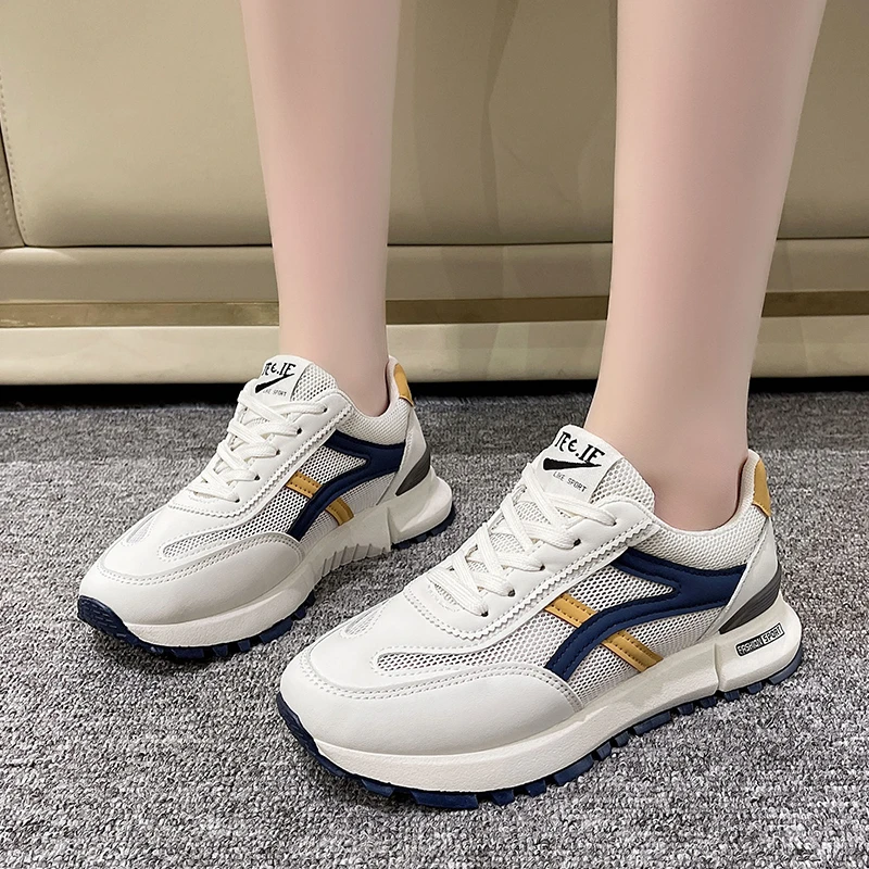 

Explosive Mesh Forrest Gump Shoes Women 2022 Summer New Platform Small White Shoes Female Student Casual Sports Daddy Shoe Girl
