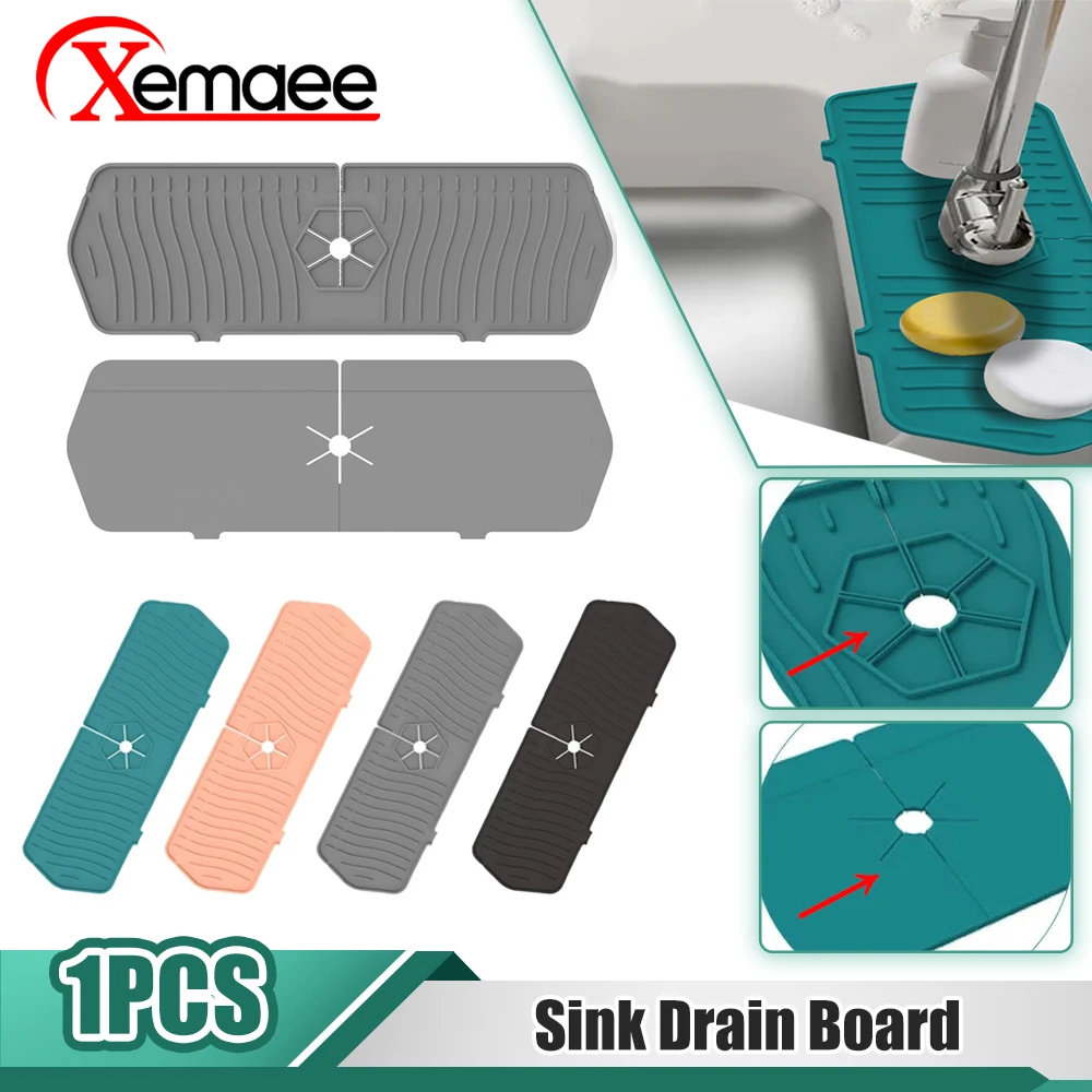 

New Kitchen Faucet Absorbent Mat Sink Splash Guard Splash Catcher Microfiber Faucet Countertop Protector for Kitchen Bathroom