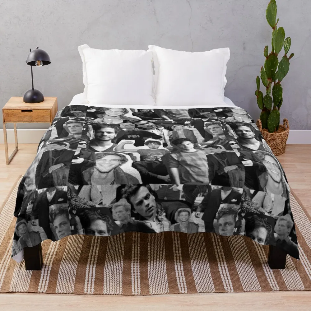 

Matthew Gray Gubler Collage Throw Blanket throw and blanket