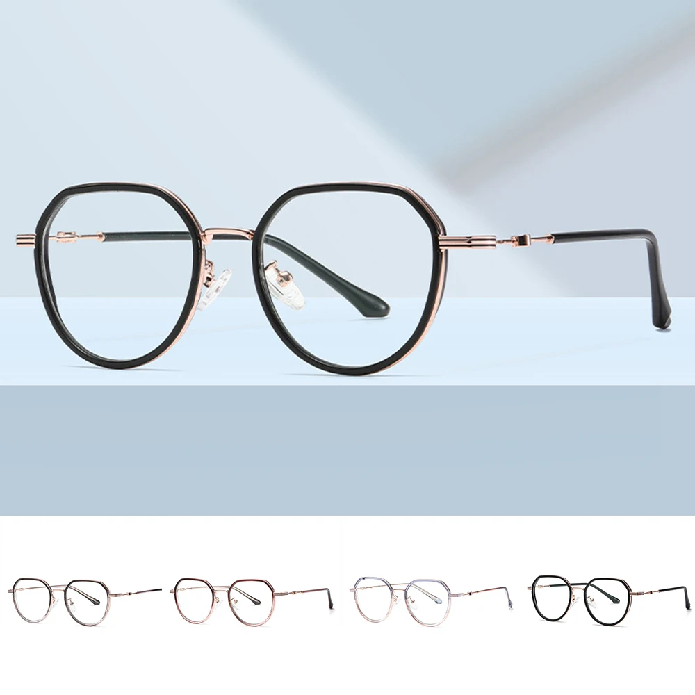 

Очки в Корейском стиле с блокировкой сисветильник, тонкие многоугольные очки с металлической дужкой, простые Стильные функциональные очки,...