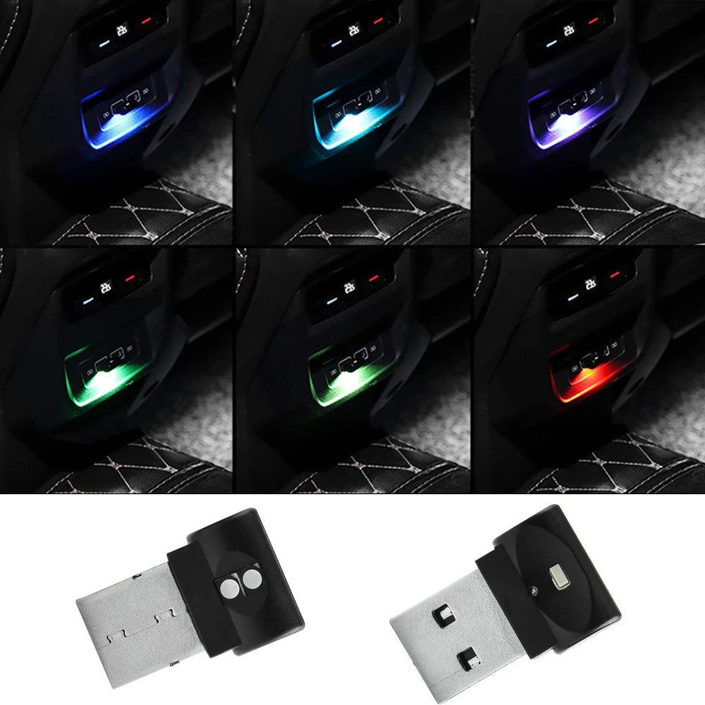 

Миниатюрный светодиодный автомобильный светильник USB, освещение для создания атмосферы в салоне автомобиля, аварисветильник освещение, по...