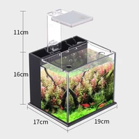 mini fish tank aquarium filter pump acrylic fish tank with water pump and led light