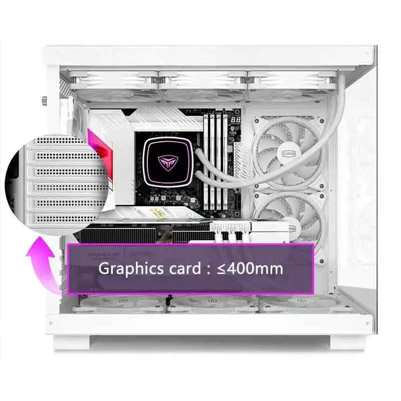 Pccooler C3 T500 ATX чехол 270 ° Стеклянный Панорамный боковой прозрачный компьютерный