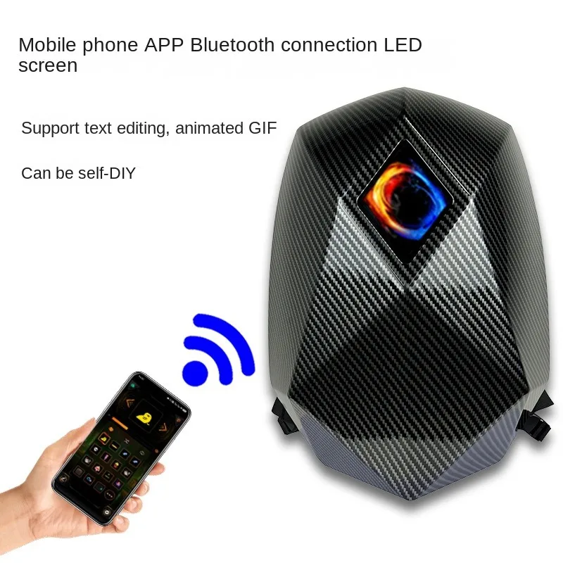 Фото Светодиодный рюкзак с подсветкой Bluetooth DIY глаза для езды на мотоцикле, полный шлем, спортивные водонепроницаемые рюкзаки, школьная сумка Mochila Feminina №1