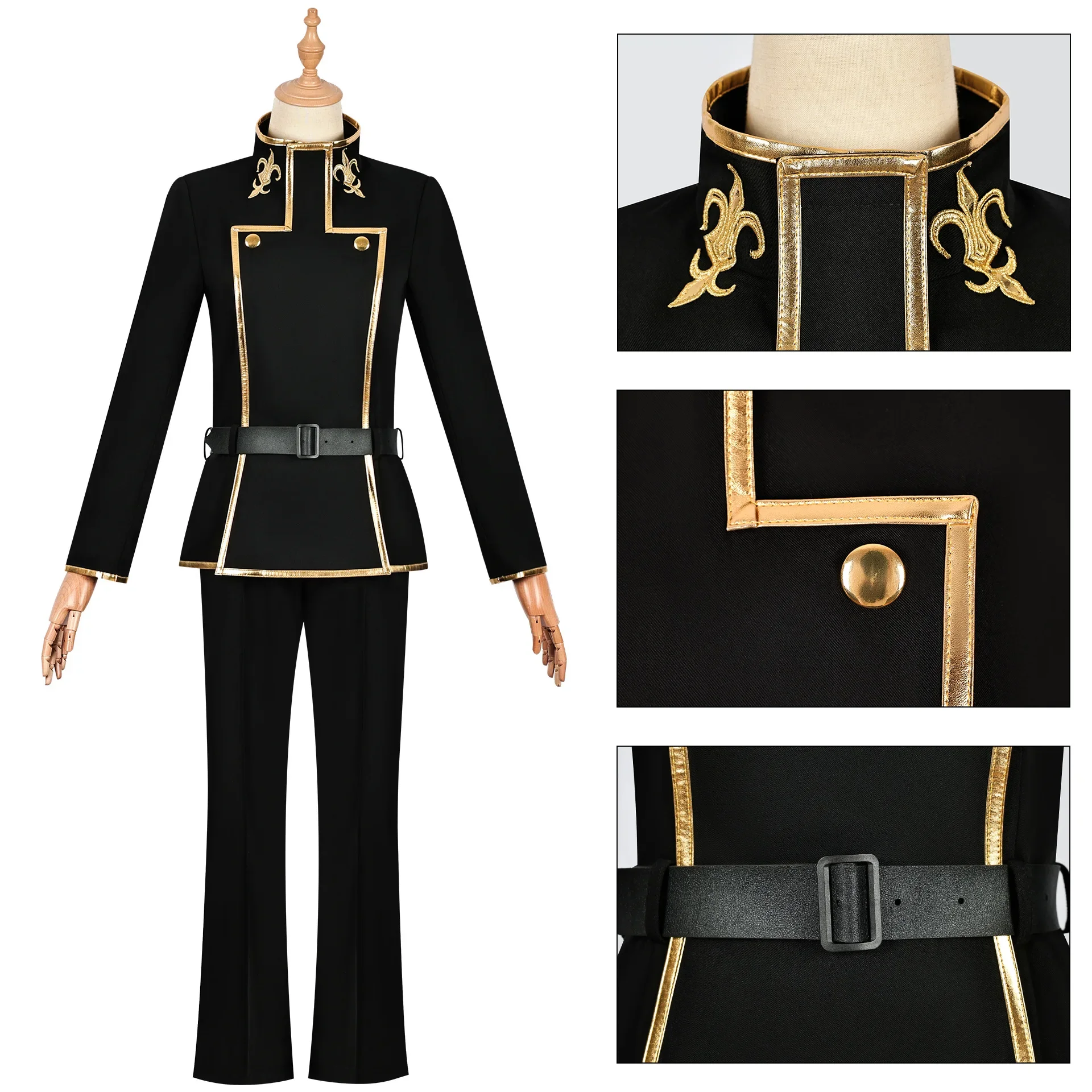 Код Гиас Лелуш Ламперуж Косплей Костюм Черные наряды Рождество Хэллоуин