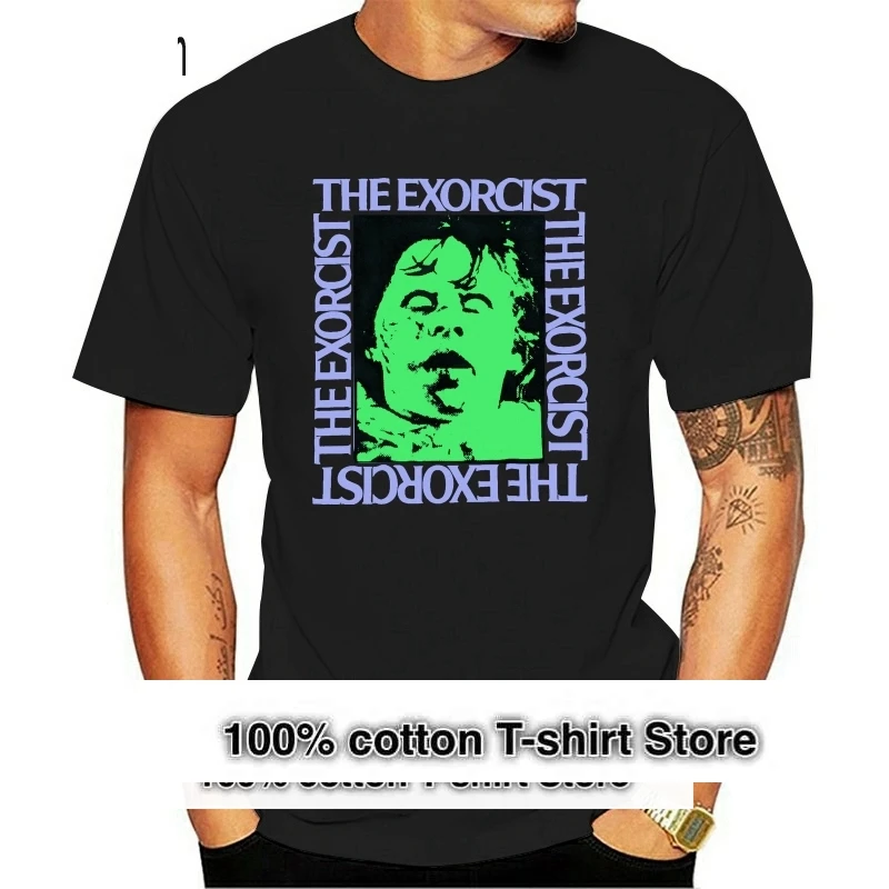 

NEW THE EXORCIST REGAN FACE HORROR T SHIRT Short Sleeves Cotton T Shirt Free Shipping TOP TEE