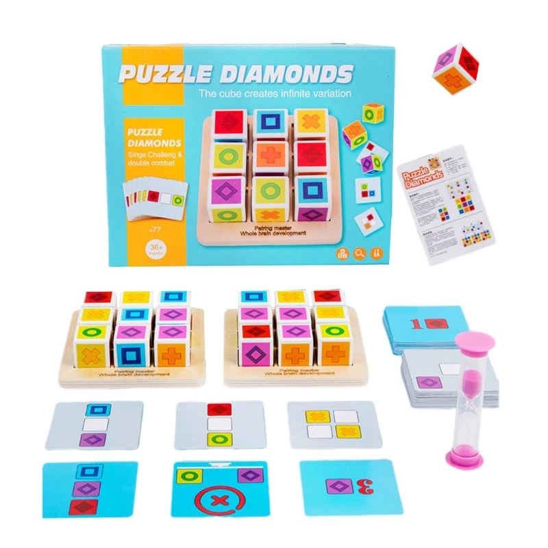 

Matching Cube Puzzle Building Block Montessori Toy for Kids 3 4 5 6 Years Old