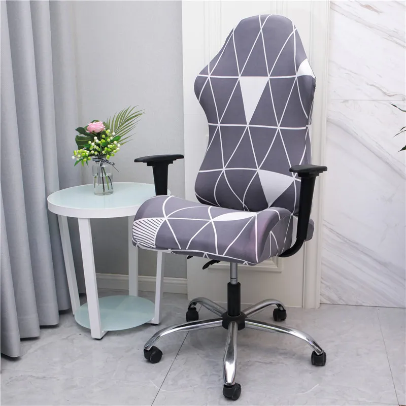 Stretch Printed Game Chair Cover for Office Internet Cafe New Decor Computer Armrest Gaming Chair Covers Simple Fabric Seat Case images - 6