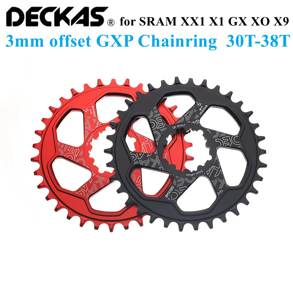 

DECKAS GXP Bike MTB Mountain Bike 3mm offset 30T/32T/34T/36T/38T Crown bicycle chainring for XX1 Sram XO1 X1 GX XO X9 crankset