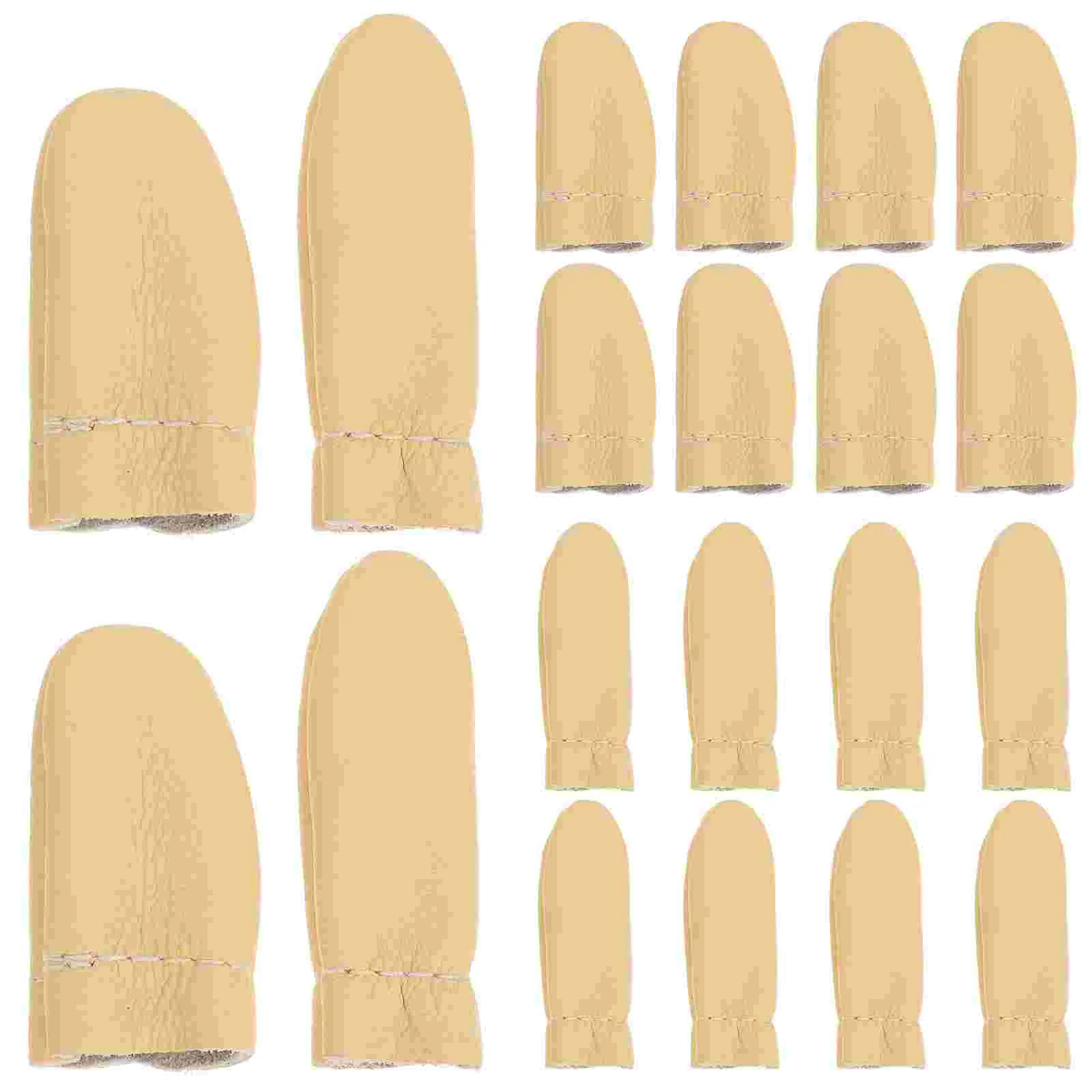 

20 Pcs Thumb Protector Fingertip Covers Tools Needle Felting Finger Protector Diy Finger Cover Thimbles Hand Quilting