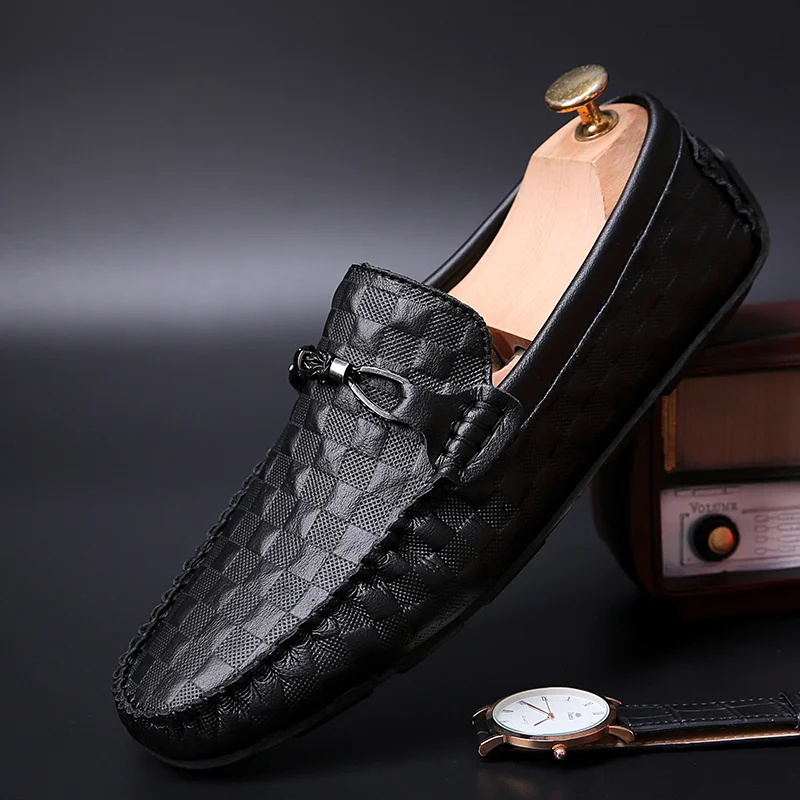 Summer Business Loafers Shoes Men Comfortable Designer Flats Man Casual Shoes Soft Slip-On Genuine Leather Luxury Driving Shoes