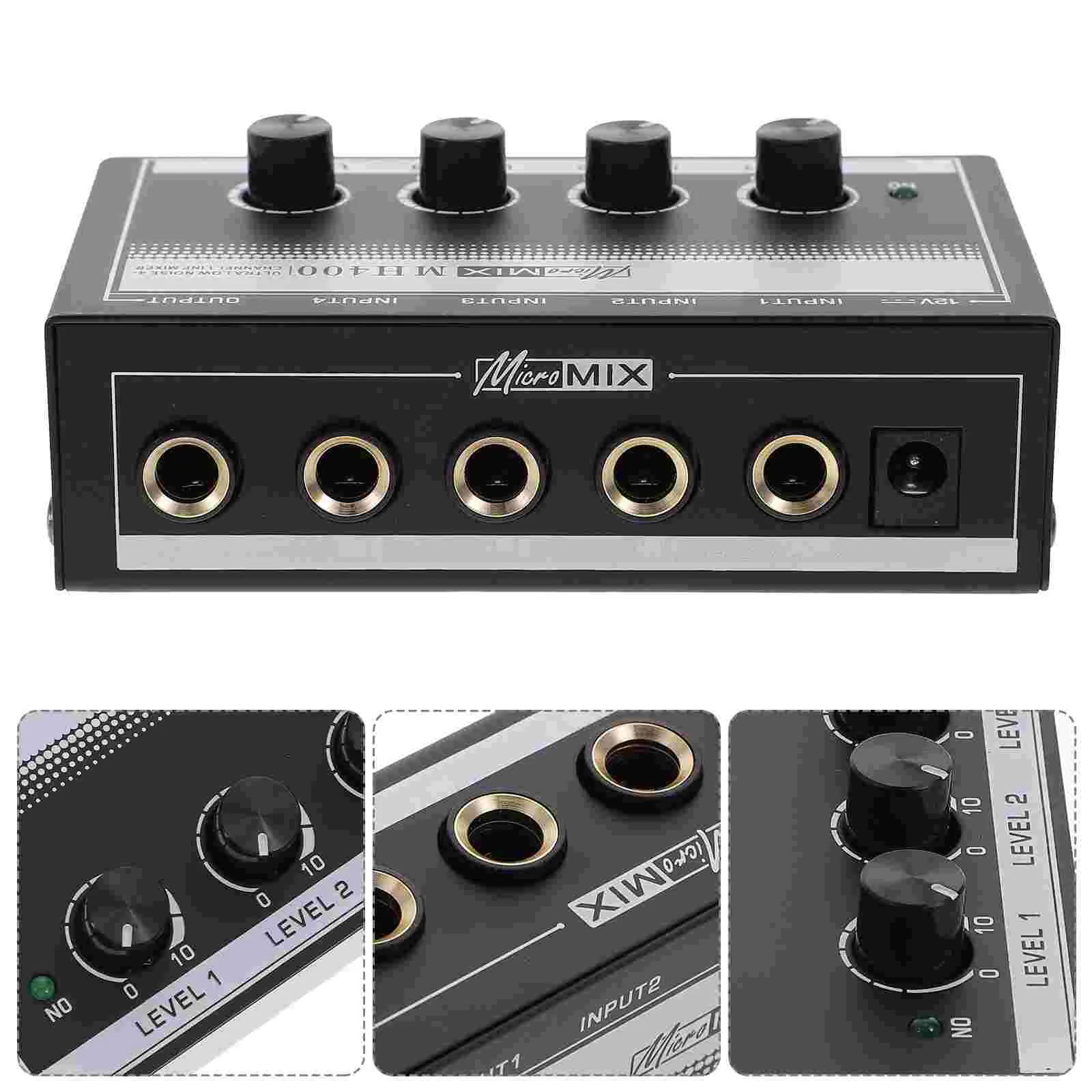 

Mixer Microphone Mixer Audio Sub Mixing Sound Mixer Portable Audio Mixer 4 Channel Mixer For Keyboards Guitars Stage