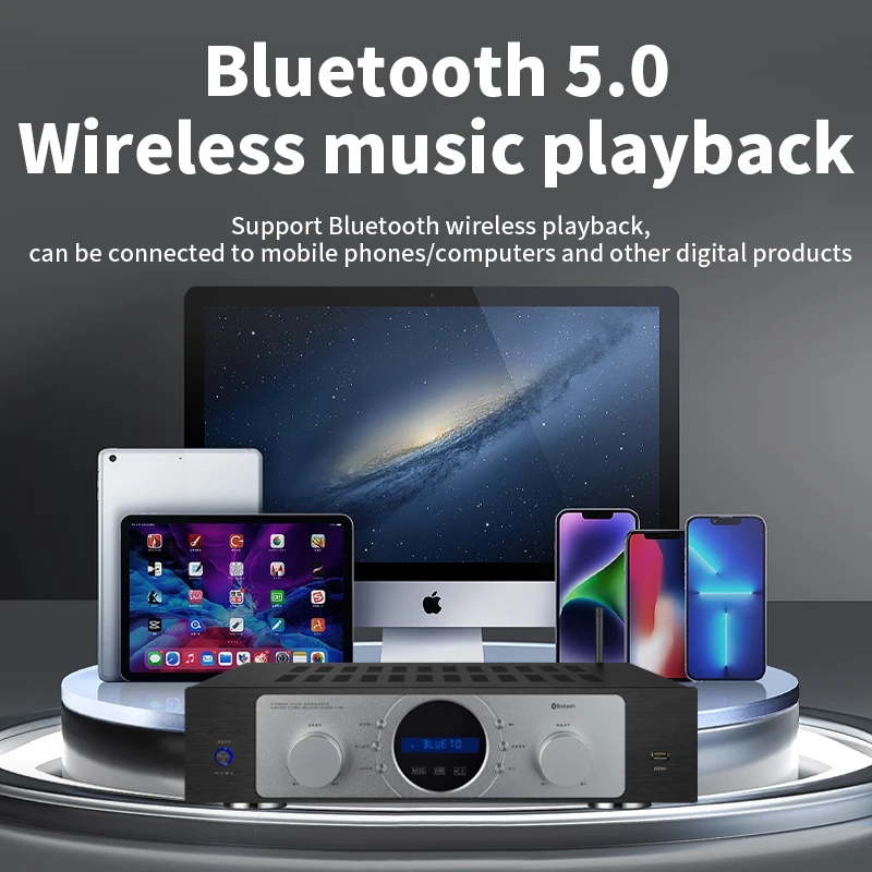 Профессиональный мощный усилитель 7.1 для домашнего Bluetooth 4K HD с усилителем Dolby DTS