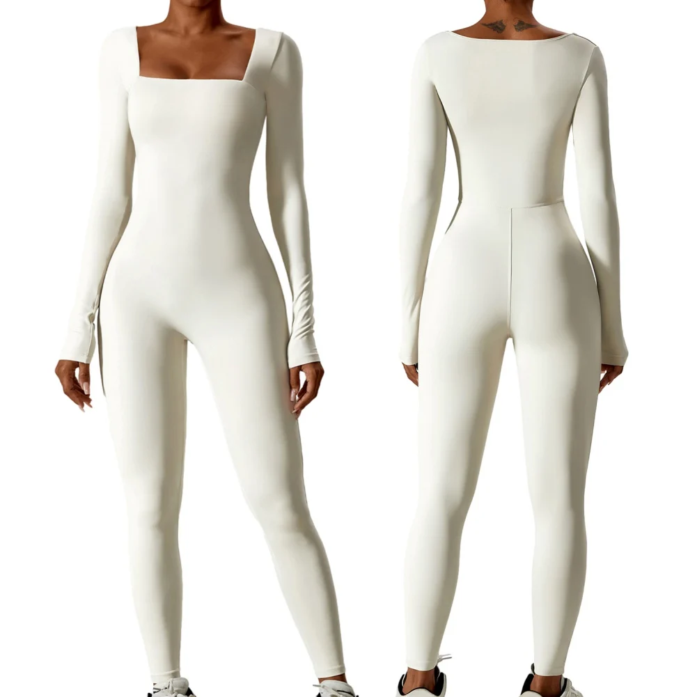 

Женский спортивный Быстросохнущий комбинезон для йоги с длинными рукавами на осень и зиму