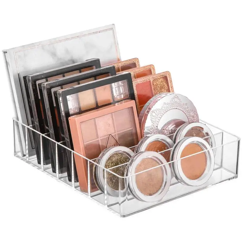 

Makeup Palette Organizer 7 Section Divided Makeup Storage Organizer Transparent Makeup Storage Accessories For Makeup Drawer