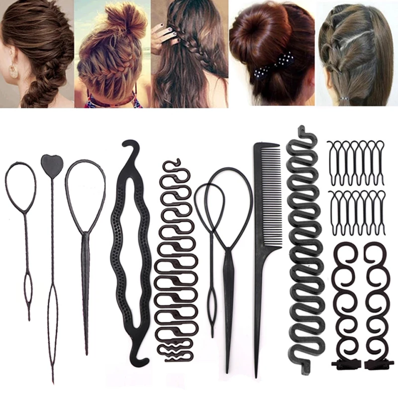 

Аксессуары для волос «сделай сам», Волшебная искусственная кожа, крученые шпильки, заколки, диск для волос для женщин и девушек, плетение, ин...