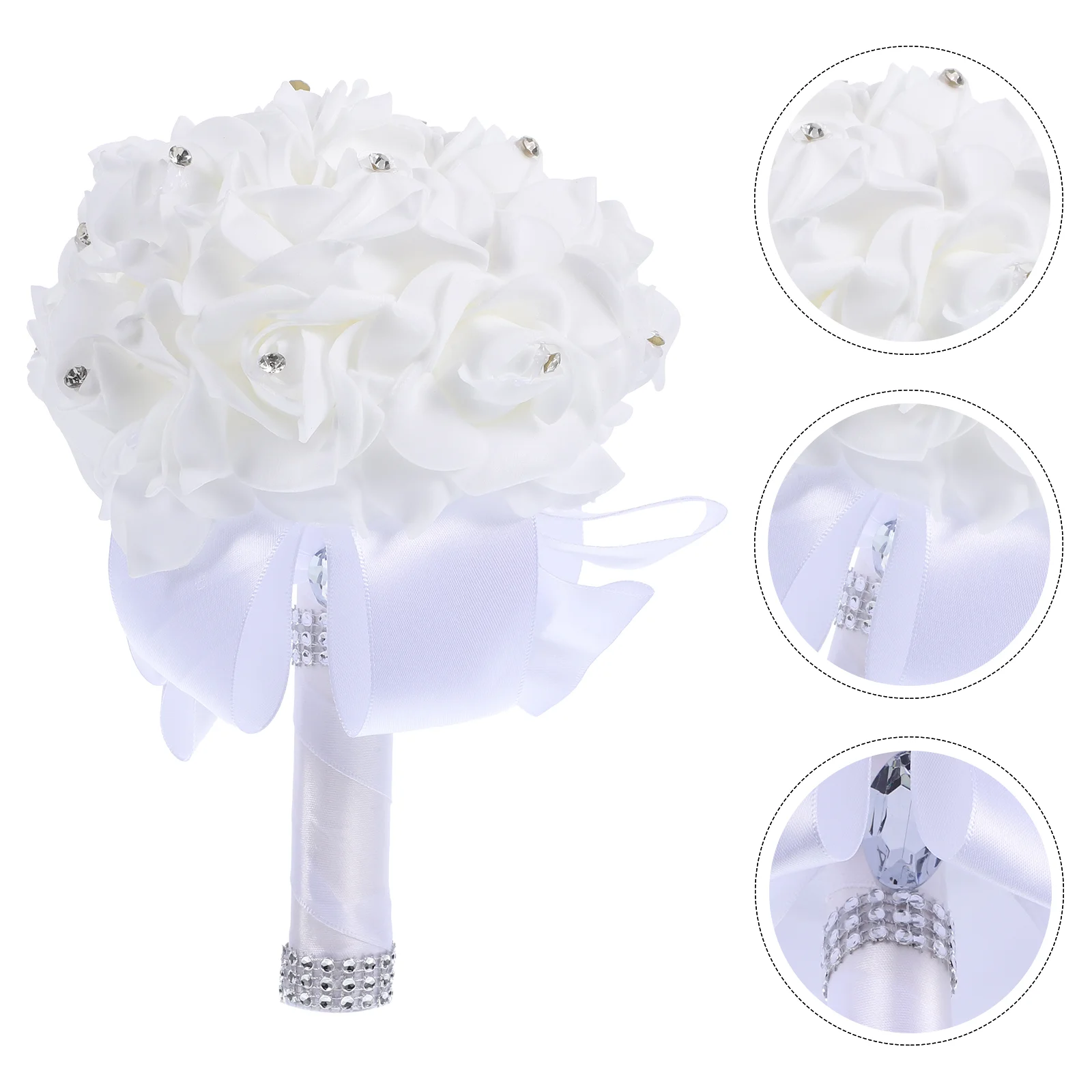 

Fake Flowers Quinceanera Bouquets Bride Bridal Flowers Romantic Artificial For Decoration