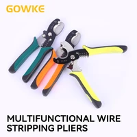 gowke 8 inches multifunction stripping plier universal cable scissors cutting wire pulling pliers stripping wire skin