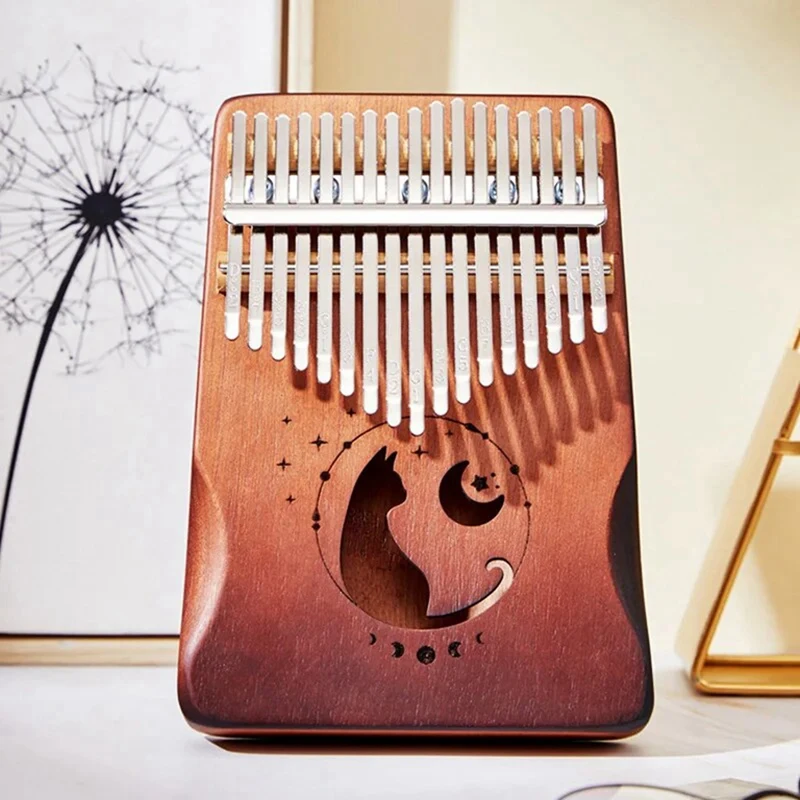 17 клавиш Kalimba Thumb Piano клавиатура из цельного дерева шпона музыкальный инструмент