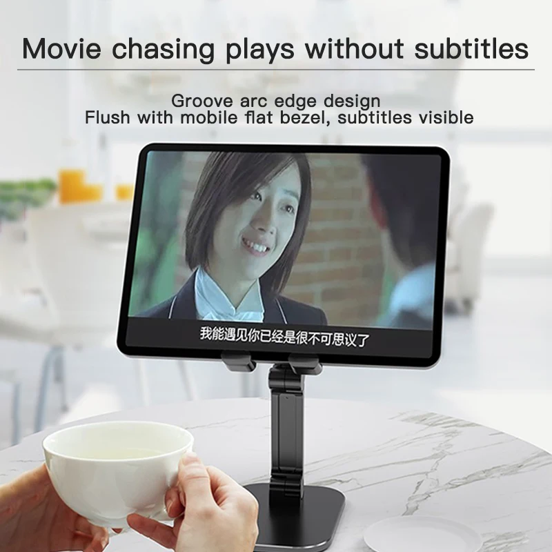 RYRA Folding Mobile Phone Stand Adjustable Telescopic Desktop Bracket Suitable for 4-7.9 inch mobile phones/4-12.9 inch tablets