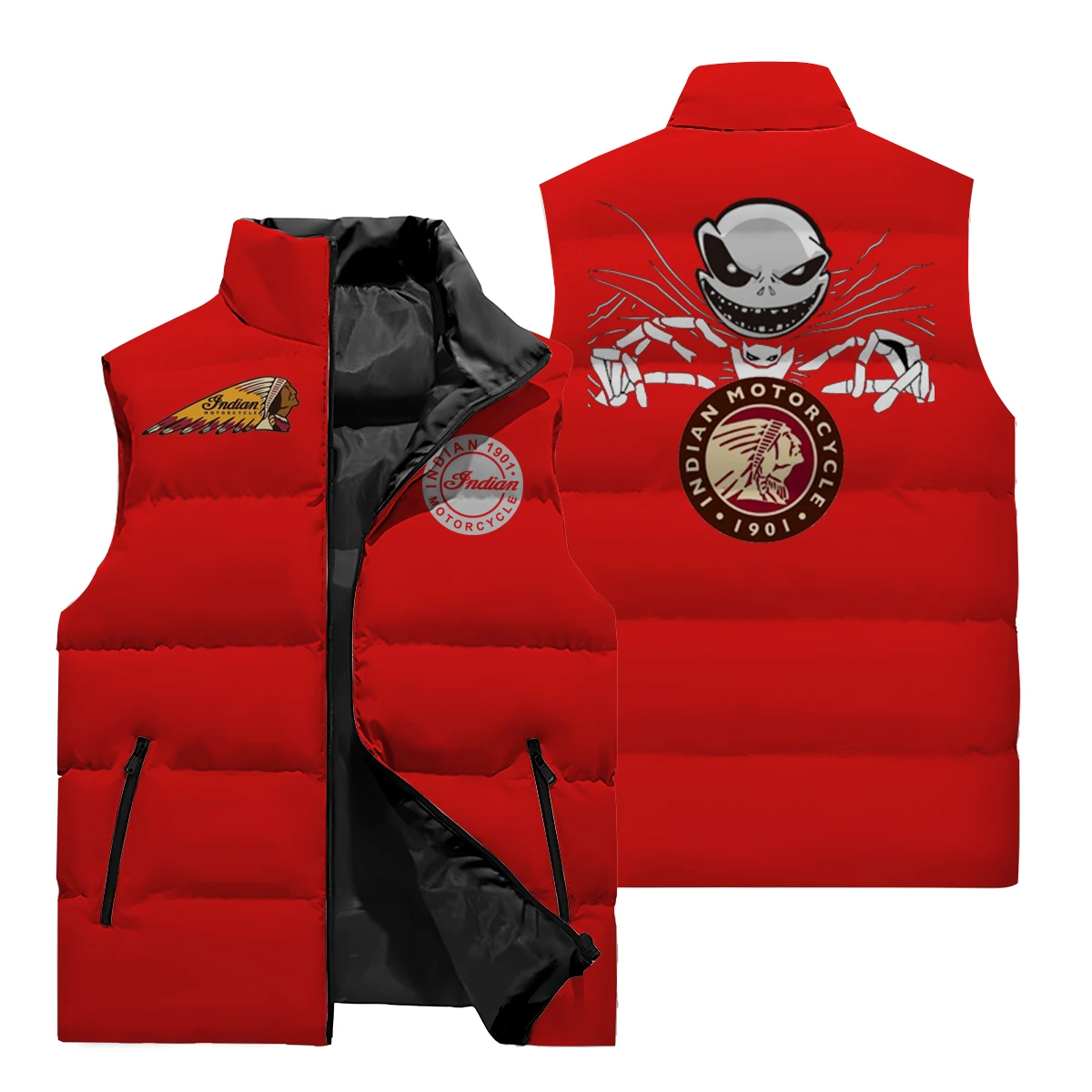 Уличный жилет Y2K Ghost Head с 3D принтом GNDIAN куртка большого размера спортивная рубашка