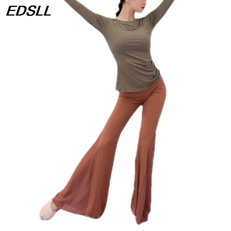 

Женский тренировочный костюм, комплект из топа с V-образным вырезом и широких брюк