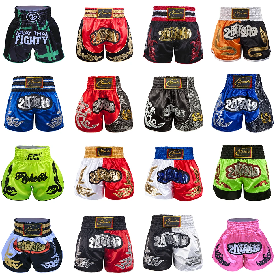 

Muay Thai Shorts Men's Boxing Pants Embroidery MMA Shorts Kickboxing Fight Grappling Short Kids Women Sanda Training Uniform