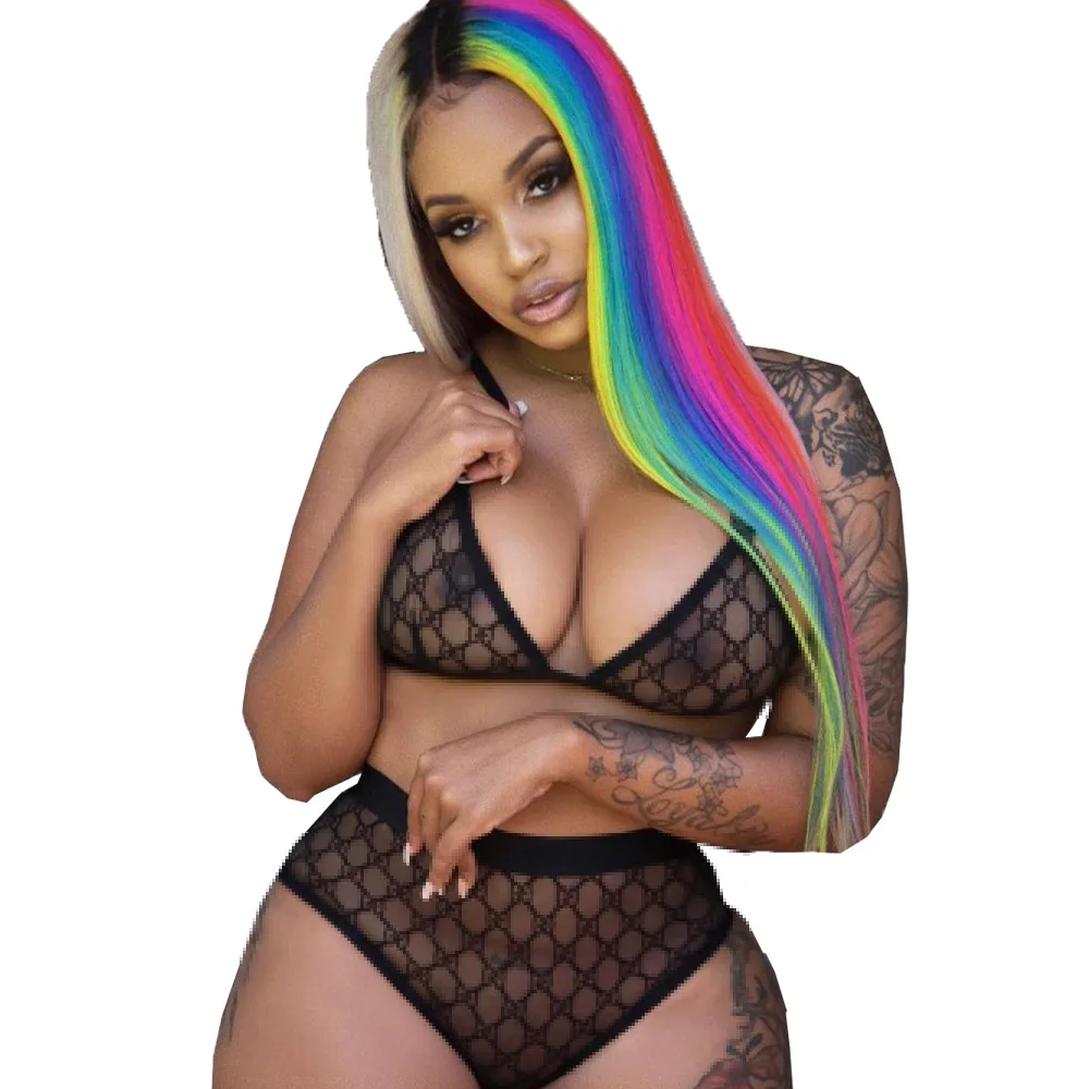 Комплект женского нижнего белья из сетчатой ткани