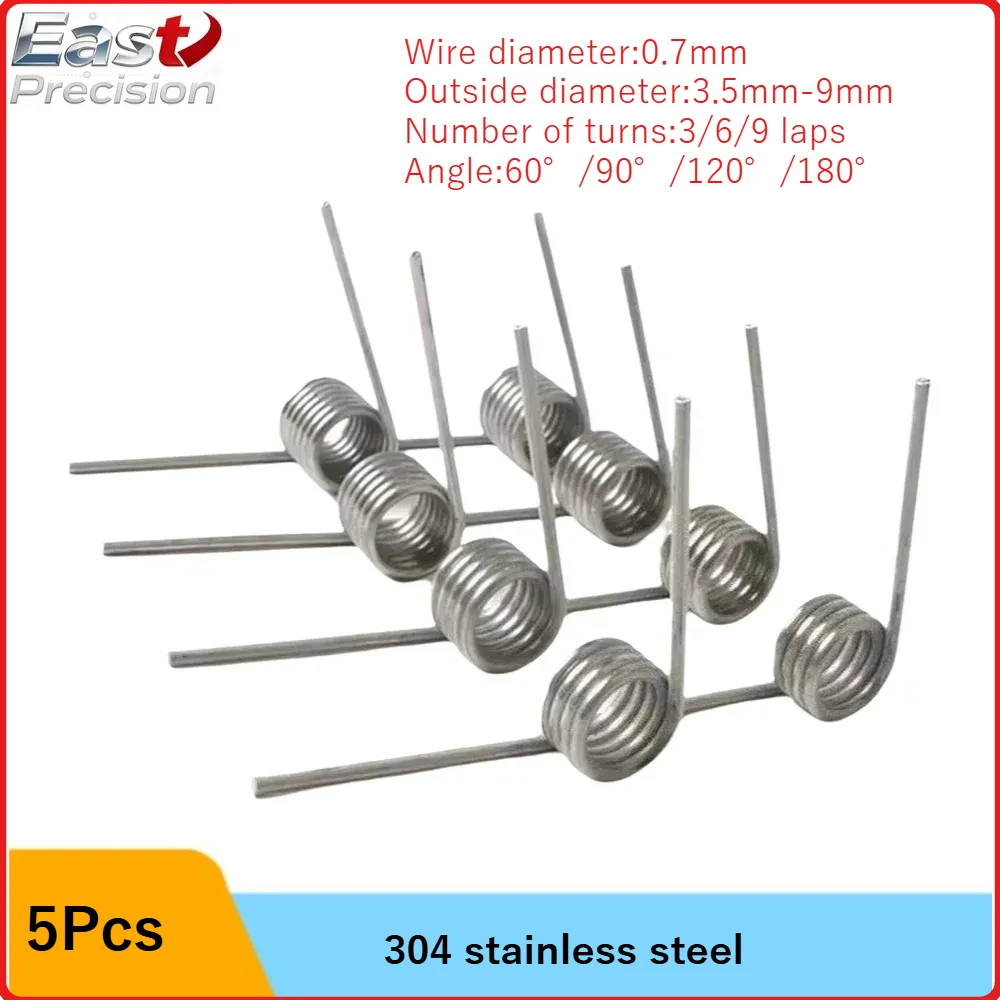 

Торсионная пружина из нержавеющей стали 304, вращающаяся пружина V-образного типа, крутящий момент 60/90/120/180 градусов, маленькая торсионная пружина, диаметр проволоки 0,7 мм