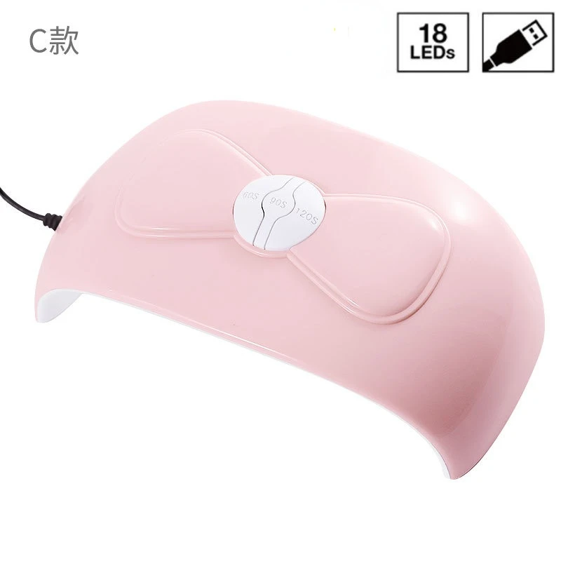 Портативная розовая Сушилка для ногтей УФ-светодиодная лампа таймер 30/60/90 с