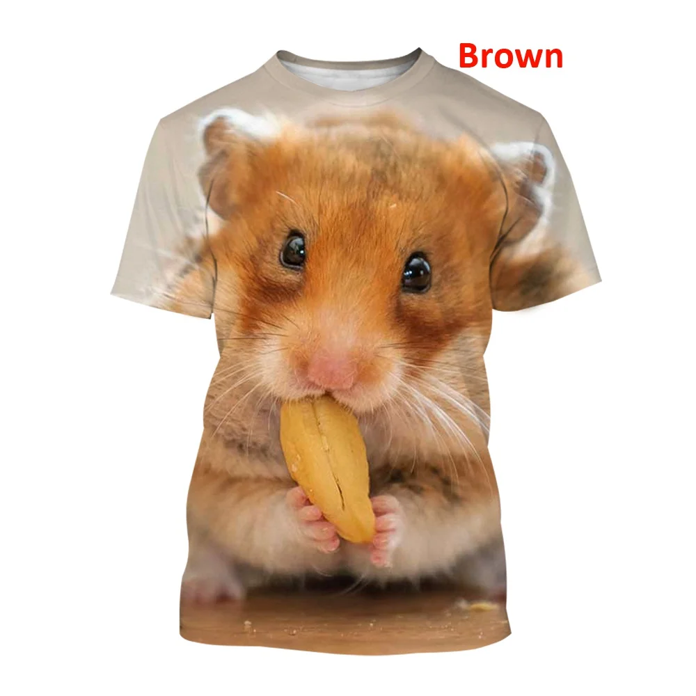 

Summer Fashion 3d Printed Hamster Casual T Shirt Cute Animal Hipster T-shirt