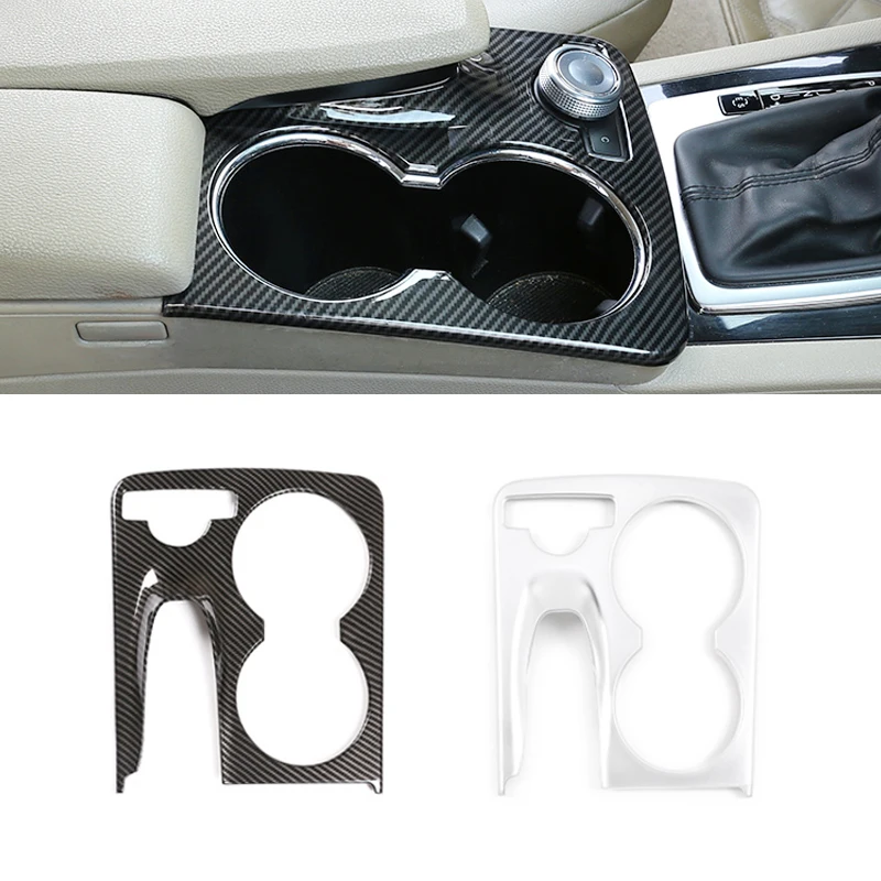 

For Mercedes Benz GLK X204 2008-2015 Car Carbon Texture Center Console Gear Shift Panel Water Cup Holder Cover Protective Trim