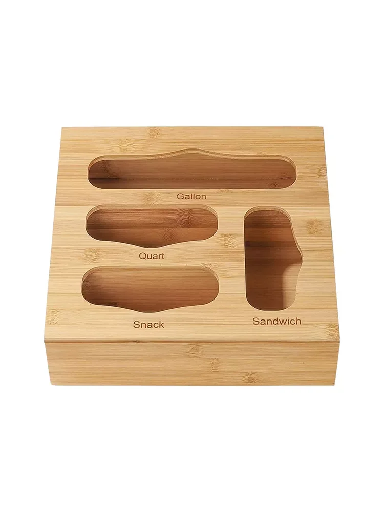 

Ziplock Bag Storage Container Bamboo Food Storage Bag Holder Ziplock Bag Storage Organizer For Drawer Keep Kitchen Tidy