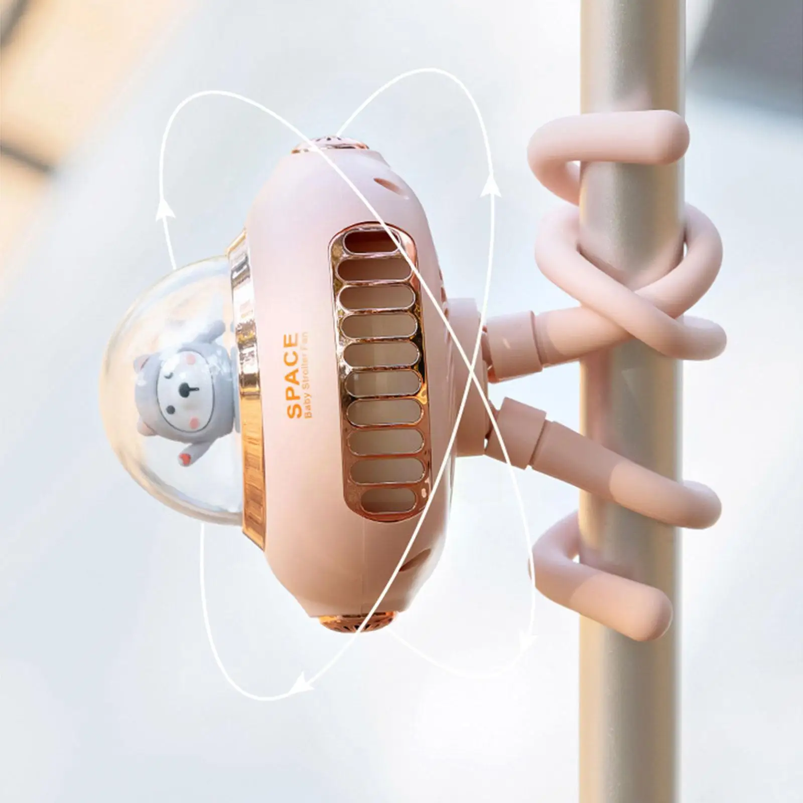 

Little Octopus Fan Space Capsule Leafless Octopus Portable Small Handheld Charging Fan Fan Fan Stroller Desktop Usb Durable M5r2